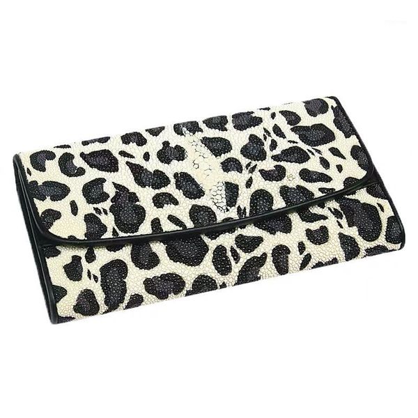 

wallets chic leopard authentic leather women long wallet genuine skate skin lady large card holder female clutch purse1, Red;black