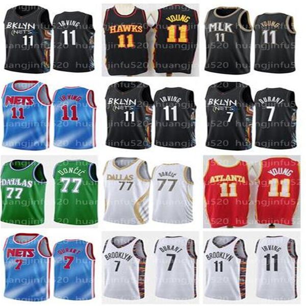 

luka kyrie kevin 7 durant 11 irving jerseys doncic trae 11 young men state university college basketball jerseys, Black;red