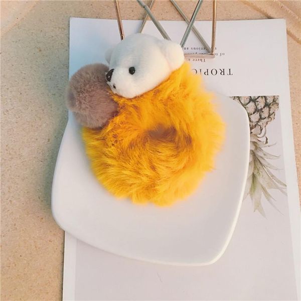 

2020 нового rope fur волоса cute bear scrunchie женщины девушка эластичный волос rubber bands gum держатель аксессуары для волос bbyzjs gard, Black