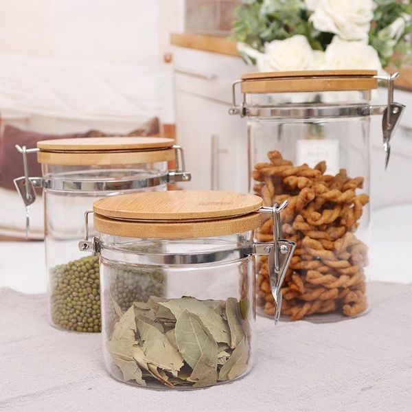 

storage bottles & jars stainless steel buckle glass easy to tank bottle mason jar kitchen container sets