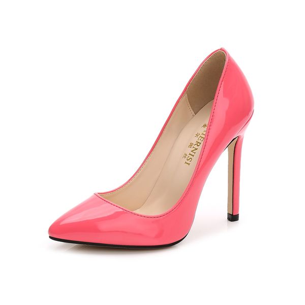 

2021 female fetish eleven inches high heels wedding bombs lady pointed to the valentine scarpins office leopard stripper shoe 1a4a, Black