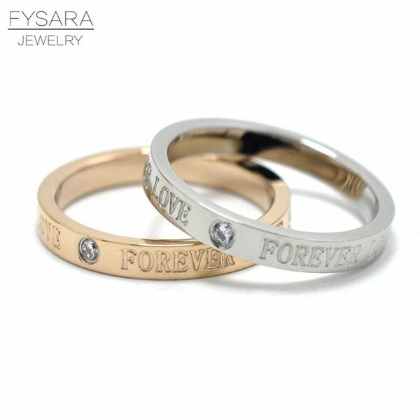 

fysara fysever love rings для женщин мужчины из нержавеющей стали пара кольцо бренда свадебные свадебные кольца ювелирные изделия хрустальны, Black