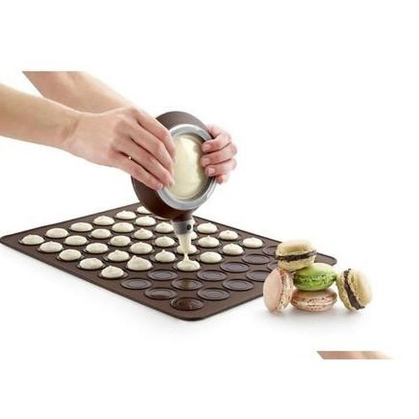

48-circle macaron mat silicone muffin dessert diy mold baking tool 5uw2k
