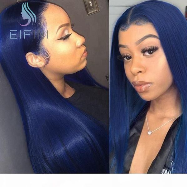 

t-part lace front human brazilian hair wig with baby hair 8-26 inche 200 density straight lace front wigs for black women eifini, Black;brown