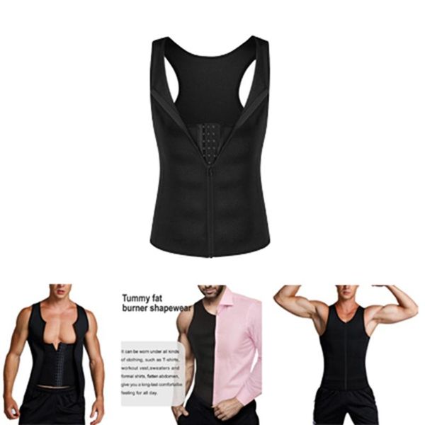 

man shaper male waist trainer cincher corset men body modeling belt tummy slimming strap fitness sweat shapewear, Black;brown