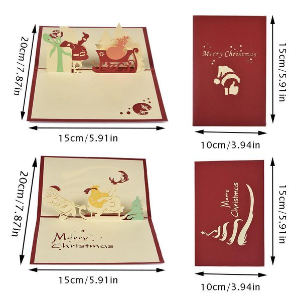 

christmas greeting card 3d pop up hollowed cards santa claus christmas greeting card with envelopes for birthday party new year wmtiwh