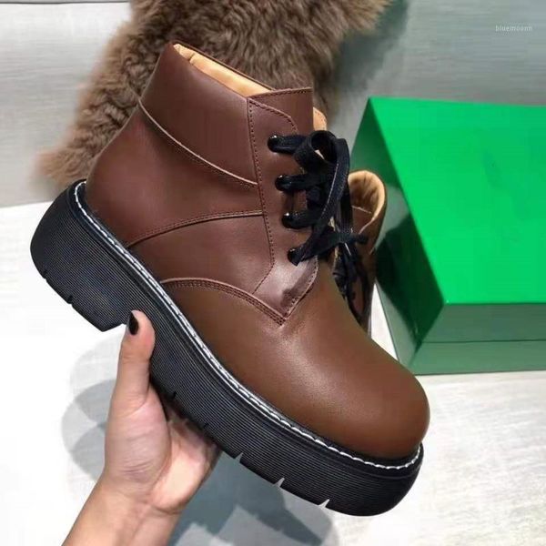 

boots designer big head leather shoes women thick-soled women's motorcycle short boots1, Black
