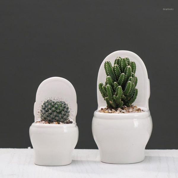 

dried flowers decoration drainage creative flower pot perforated white cactus flower pot home office decor planter#1