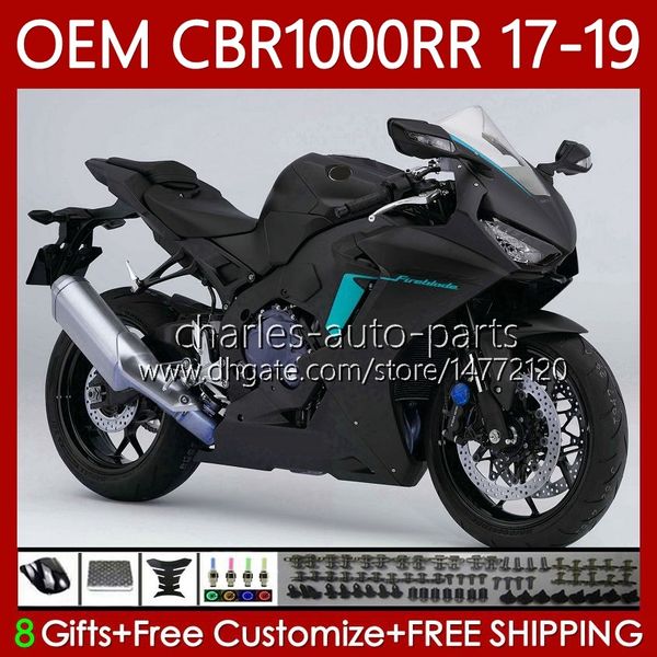 Verkleidungsset für HONDA CBR1000 CBR 1000 RR CC 2017–2019, flache schwarze Karosserie, 75Nr