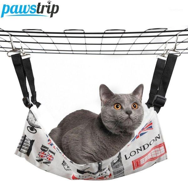 

soft winter cat hammock lounger hanging cat bed mats durable canvas plush warm pet beds for cats kitten hamster cage bed1