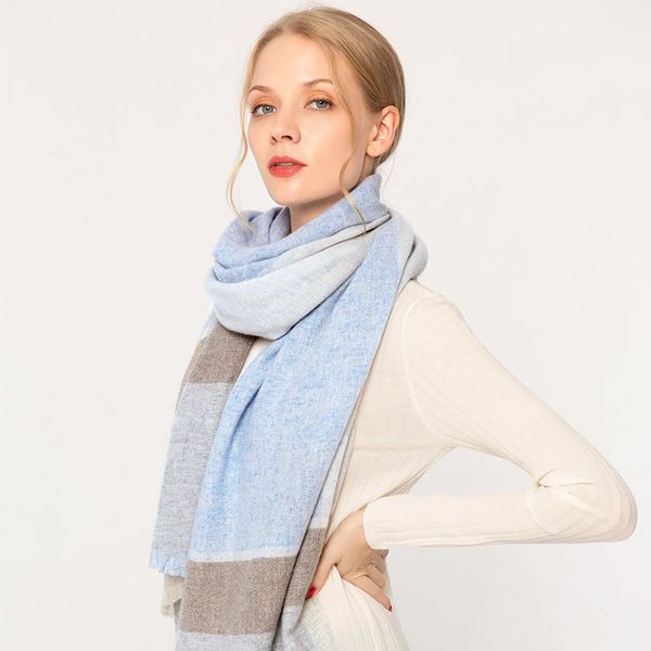 

inverno 100% leno de pura mulheres xales quentes e envoltrios para senhoras pashmina silenciador foulard femme l cachecis 1jqw, Blue;gray