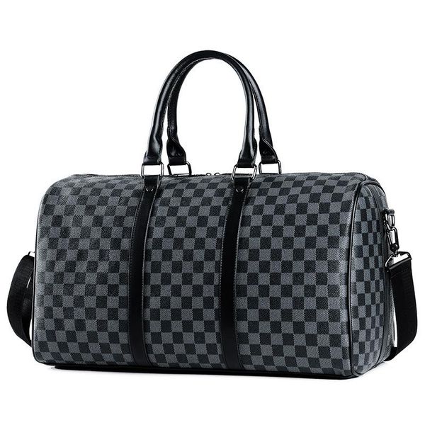 

plaid travel bag portable men's large capacity short-distance travel business trip luggage bag fashion trend one-shoulder diagon