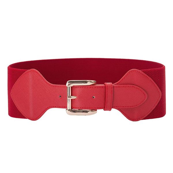 

womens 7.5cm wide classic buckle stretchy elastic waist belt waistband, Black;brown