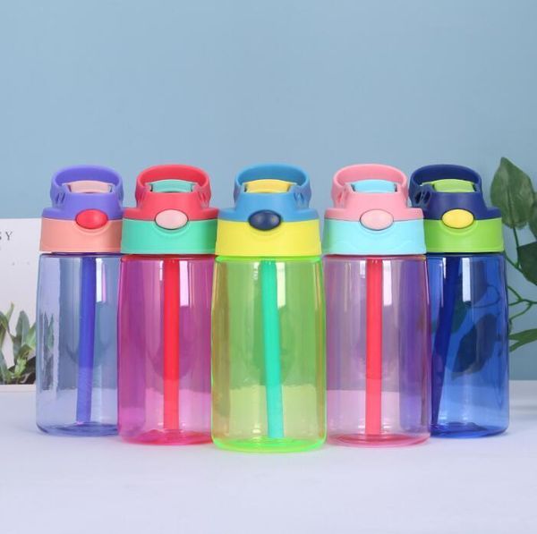 

kids plastic bottle baby sippy with straw water feeding learner cup creative thermos spill proof bottles 500ml 5 colors dhb2820