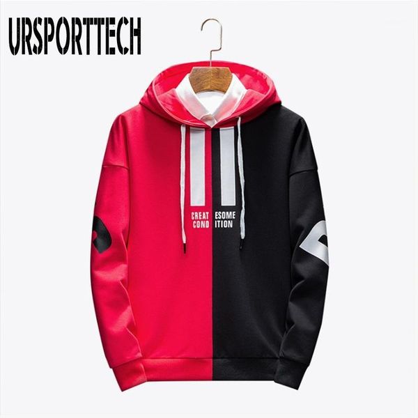 

black red splice hoodies oversize hip-hop style letter print hoodie autumn winter warm thick hoodies couple plus size m-3xl1