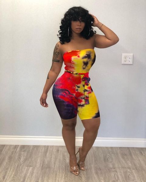 

6gwz color 2020and the united states spring and autumn slanted shoulder half spot pure sleeve slim jumpsuit sports ladies, Black;white