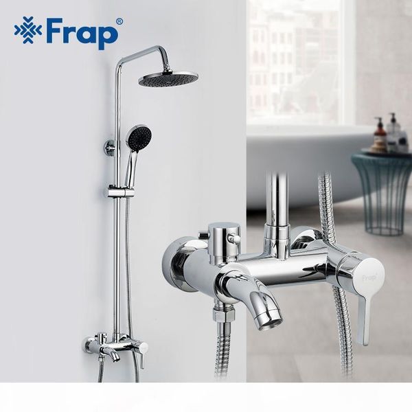 

frap 1 set bathroom rainfall shower faucet set single handle mixer tap with hand sprayer wall mounted bath shower sets f2420 jllhig