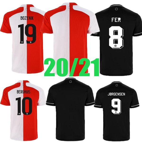 

новые 20 21 feyenoord футбол джерси кокку футбольная рубашка berghuis camiseta jorgensen 2020 2021 сенези майору нога мужская униформа, Black