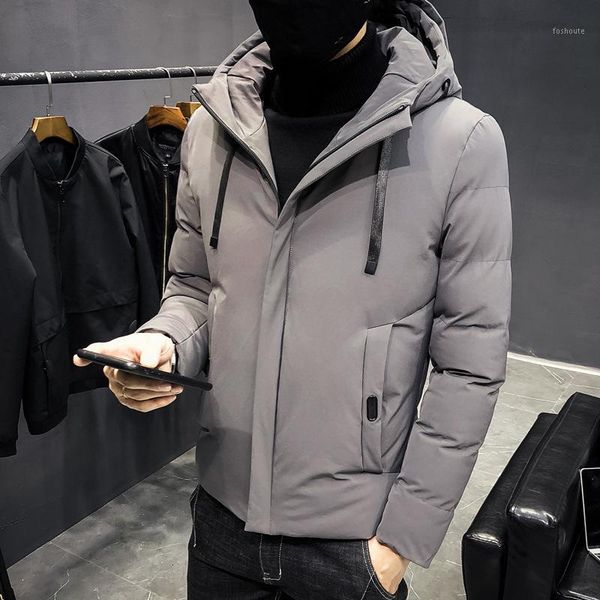 

man winter loose coat fashion student cotton-padded jacket short fund men's wear thickening down cotton cotton-padded clothes1, Black