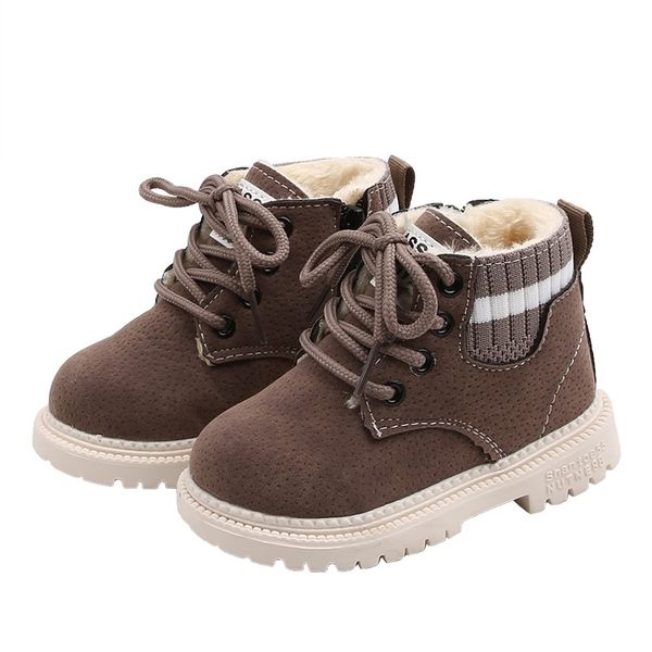 Baby Mädchen Jungen Winter Martin Stiefel Infant Kleinkind Plüsch Stiefel Weichen Boden Rutschfeste Kind Kinder Outdoor Baumwolle Schuhe LJ201104