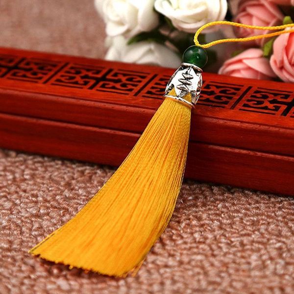 

5pcs 21 colors mixed silk tassel cords brush jewelry with bead charms pendants tassels silver caps for diy jewelry accessories h qylznk