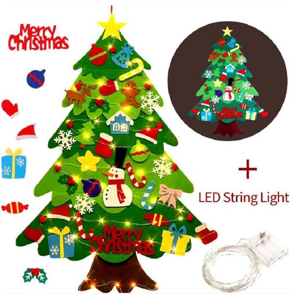 

christmas decorations diy crafts led felt tree for home 2021 year kid gifts ornaments decoration kit xmas