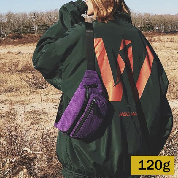 

women's corduroy belt bag fashion design canvas belt bag travel money phone chest banana