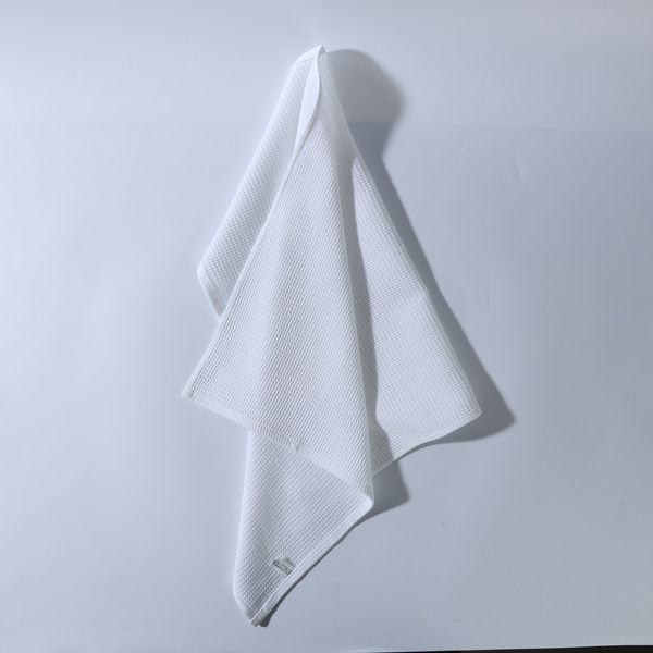 100% Baumwolle helle weiße Waffel Teetuch Blanks Einfaches Küchenhandtuch Teller Reinigungstücher 45x65 cm