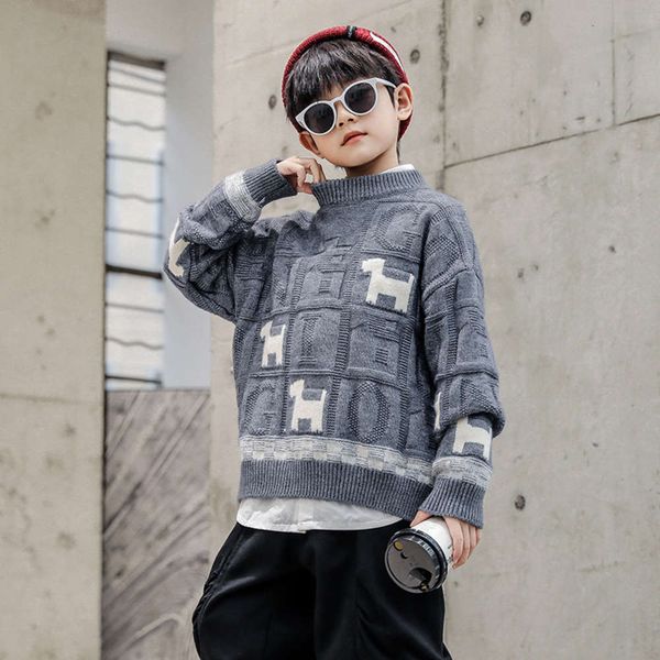 

wear thickened sweater winter new model chine universi children's korean little boy's long sve pullover fashion, Blue