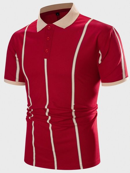 

men striped contrast collar polo shirt j2tj#, White;black