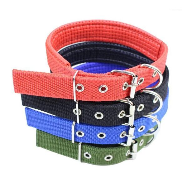 

adjustable nylon buckles puppy cats collar simple solid color supplies for small pets practical classic dogs collars accessories1