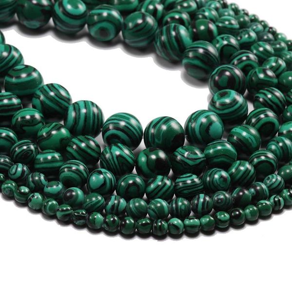 

1strand lot 4 6 8 10 12 mm synthetic stone green malachite round loose spacer beads for jewelry making diy bracelet wholesale h bbyhwd