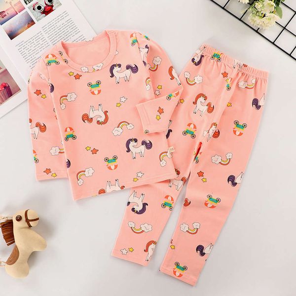 

trousers cartoon autumn cloth set printing and 3-8 years old children's warm underwear lycra baby pajamas de5j, Blue;red