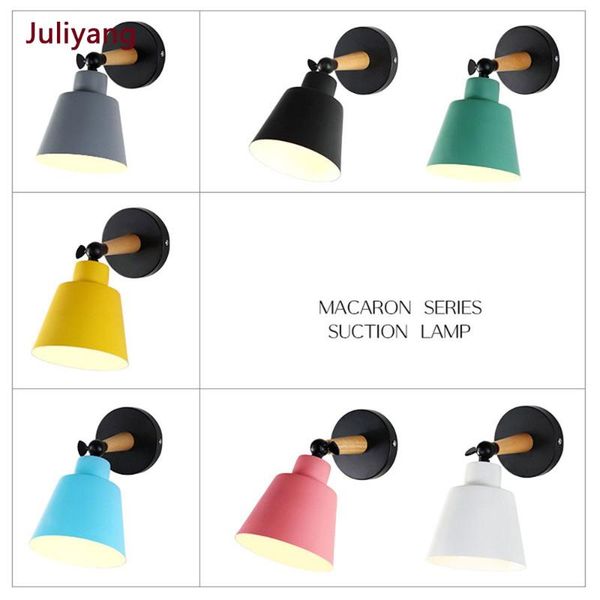 

wall lamp nordic modern minimalist creative solid wood sconce living room aisle background bedroom bed macarons horn