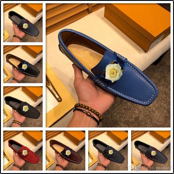 

2020 new men casual shoes handmade leather loafers comfortable luxury men's shoes quality split leather flat moccasins men sneakers, Black