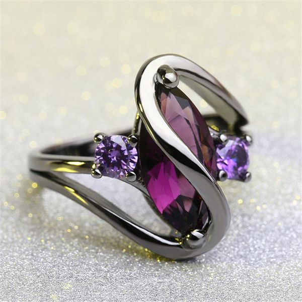 

sumeng new arrival 2020 luxury vintage purple zircon cz crystal colorful rings for women wedding engagement jewelry gift sqchfm, Silver