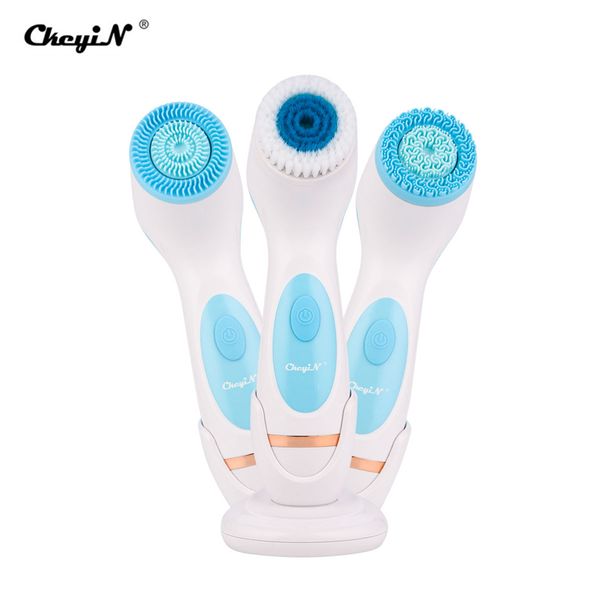 

3 in 1 electric facial cleanser wash face cleaning machine skin pore cleaner body cleansing massage beauty massager clean tools 201204