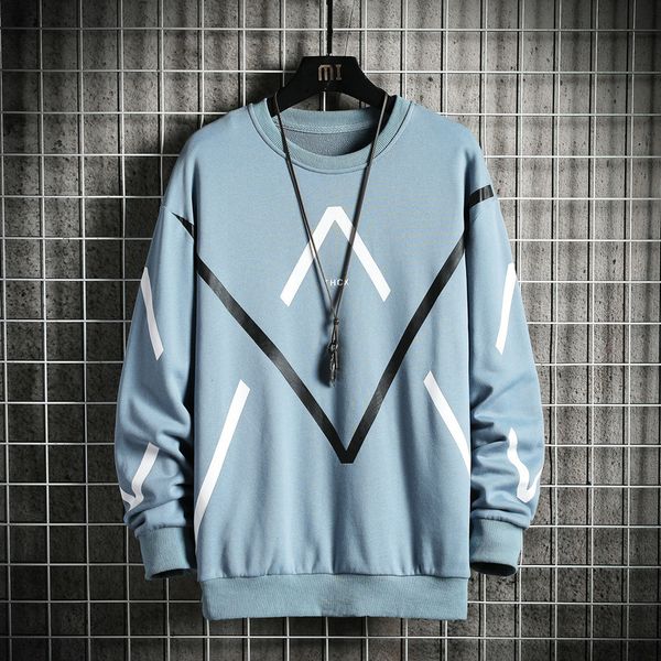 

2021 new autumn spring hoodies of striped men loose hip hop punk pullover streetwear big fashion clothes zxvk, Black