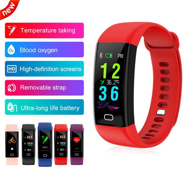 

f77 цвета smart britbands температура для тела профессиональный водонепроницаемый фитнес браслет спортивный трекер аварийный паспорт smartwa