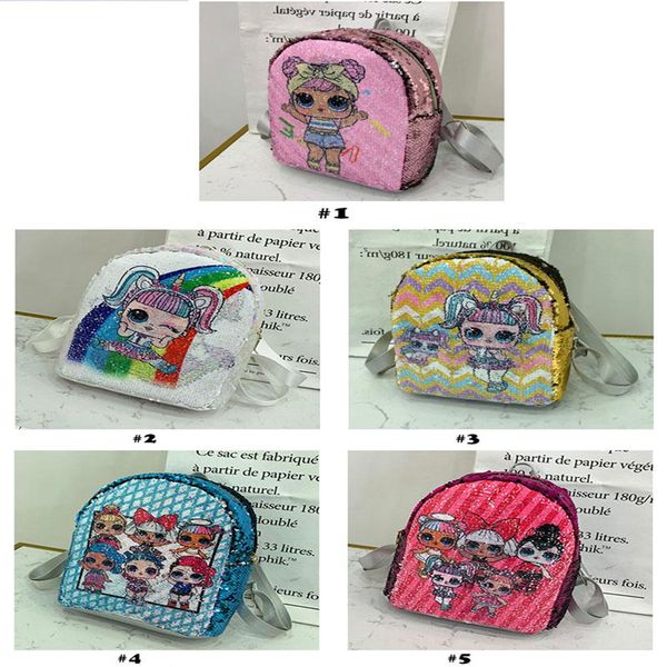 

sequin kids toys lol dolls backpack girls cartoon storage bags backpacks hop-pocket christmas gifts bags lol toy