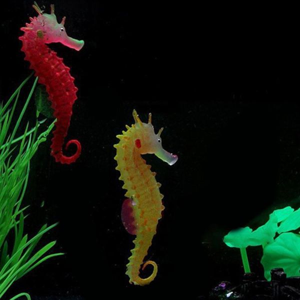 

decorations 1pc glowing luminous artificial simulation hippocampus environmentally friendly material silicone aquarium fish tank