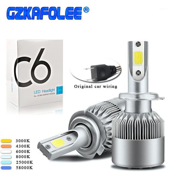 

car headlights gzkafolee 2pcs h7 led h4 h1 h3 h8 h9 h11 h13 h16 auto c6 headlight bulb 1 2 styling 6000k 4300k 8000k fog light1