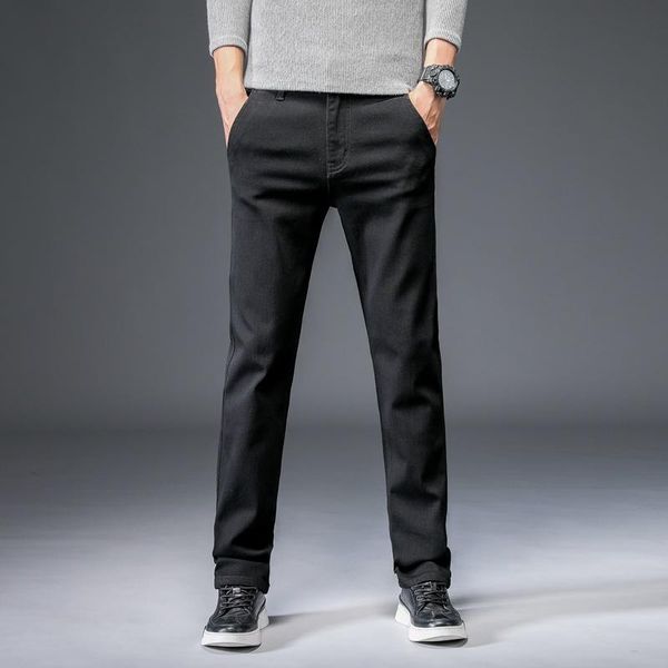 

men jeans size 40 2021 spring autumn new men's elasticity classic jeans black biker masculino denim overalls mens pants, Blue