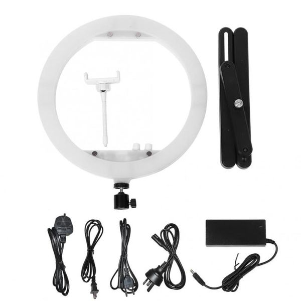 

13in portable led ring lamp 3200k-5600k dimmable fill light pgraphy phone clip kit 100-240v camera fill light