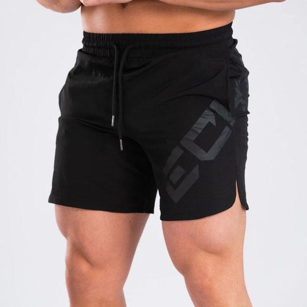 

mens summer new fitness shorts fashion compression quick drying bodybuilding joggers shorts slim fit clothing1, White;black