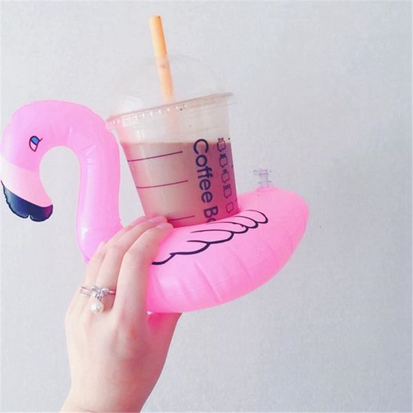 

flamingo inflatable drinks cup holder watermelon floats coasters flotation devices for kids pool beach party bath toy20