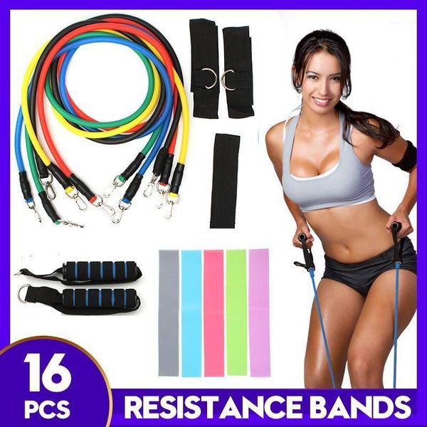 

resistance bands 16/11/5 pcs latex yoga stretching rubber loop pilates exercise fitness equipment with bag1
