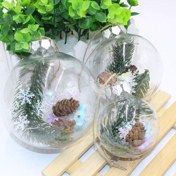 

2pcs christmas tree pendant hanging home ornament transparent christmas decoration ball1
