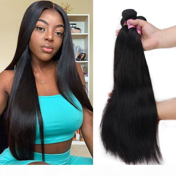 

nami hair brazilian straight bundles unprocessed 100% virgin human hair extensions natural color 100g machine double weft 3 or 4 bundle deal, Black
