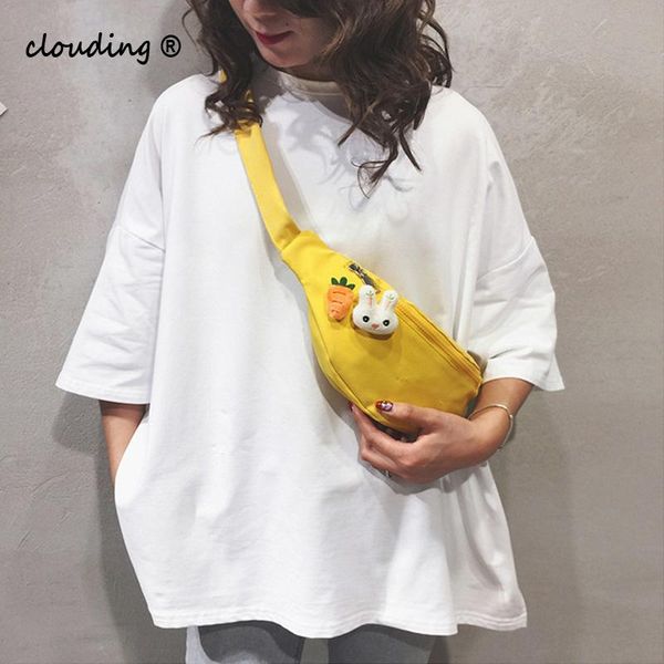 

милый ребенок мультфильм талия сумка детский фанни пакет мода девушка скрещивание талии сумки подарок дети карманный холст груди